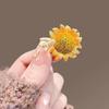 Rhinestone Bee Sunflower Brooch Zinc Alloy Flower Lapel Pin Sweater Cardigan Coat Business Suit Decoration Men Women Clothing Accessories