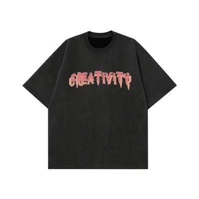 New High-Grade Fashion Brand Printing Letter Short Sleeve T T-shirt Men's Slim Fit Round Neck Thin Temperament Half Sleeve Fashion T