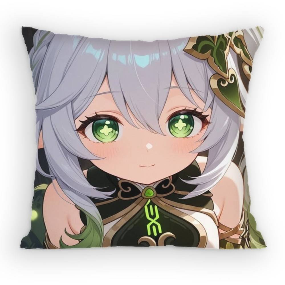 Lesser Lord Kusanali Nahida Pillow Case Antidustmite Pillowcase Invisible zipper silky short plush Sofa cushion cover