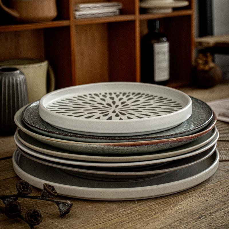Talerz na stek o wysokiej wartości Talerz ceramiczny Płytki talerz Domowy talerz zachodni Okrągły talerz Duży talerz Kreatywna taca