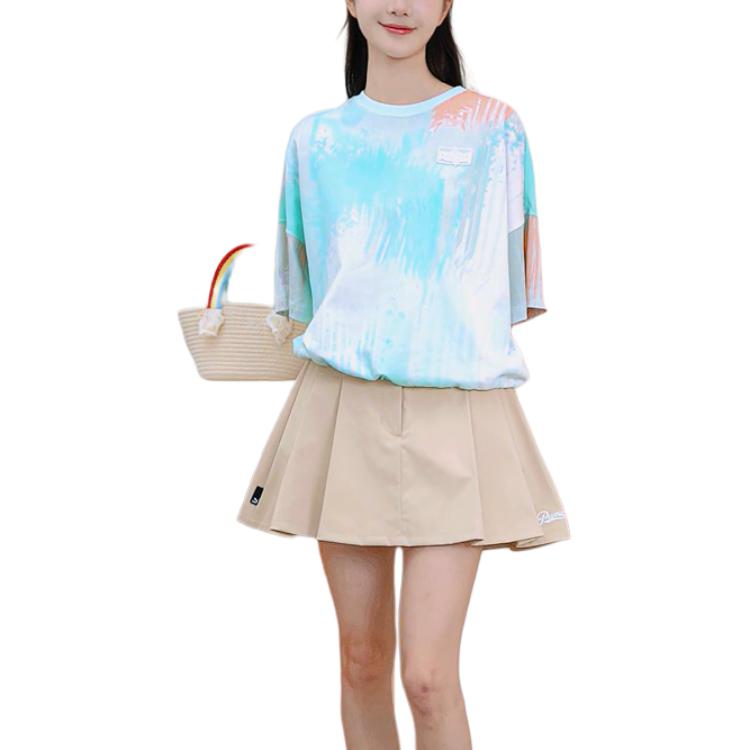 Puma X Pop Mart Collaboration Loose Short Sleeve Breathable T-Shirt Women Tops White All-Over-Print 534819-99
