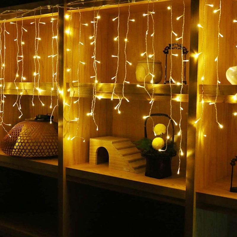 Fairy LED Icicle String Lights Christmas Garland Outdoor Lights Home For Wedding Party Curtain Garden Decoration