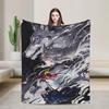 Oguri Cap Flauschige Decke Uma Musume Anime Vintage Überwurfdecke für Zuhause 125*100cm Plüsch Dünne Steppdecke