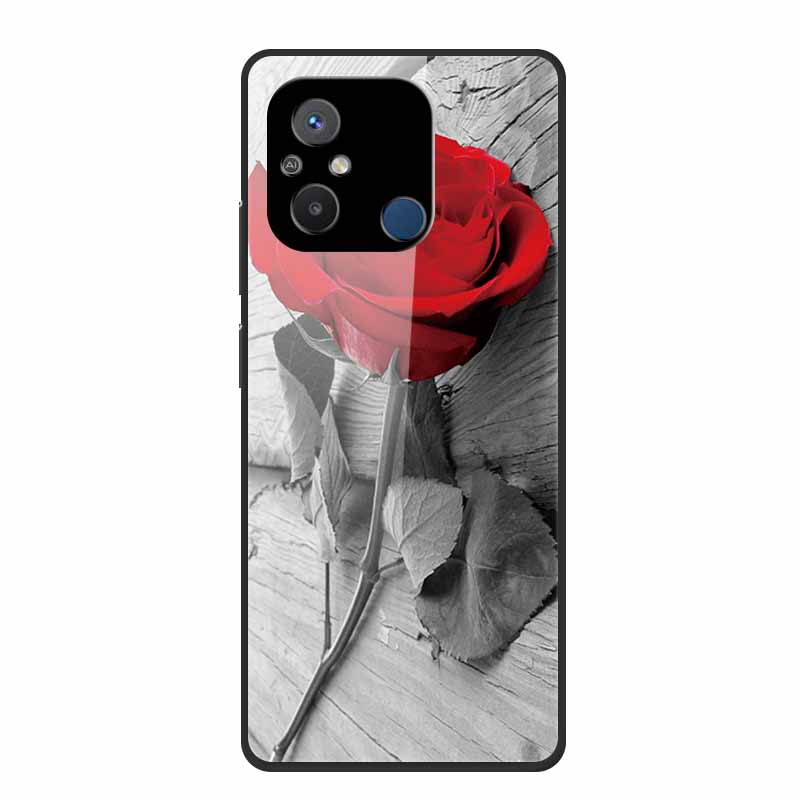 Gehärtetes Glas Case für Redmi 12C Rückabdeckung Hartschalen Case für Xiaomi Redmi 12C 4G Handyhülle Redmi12C Fundas 22120RN86G Cooler Stoßfänger