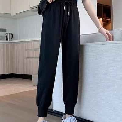 Pantalones Deportivos Talla Grande 5XL para Mujer, Primavera, Pierna Ancha, Casual, de Algodón, Pantalones de Chándal