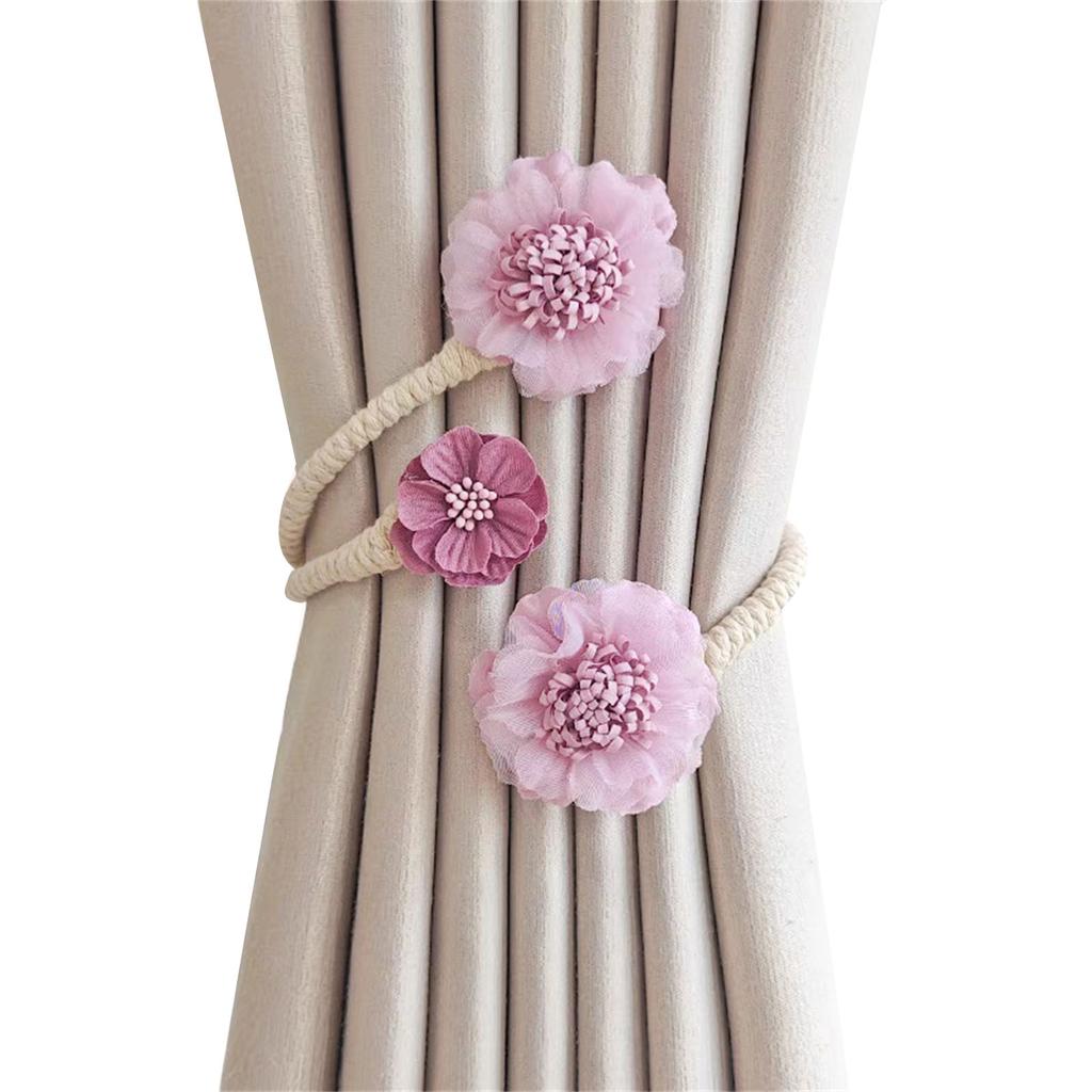Artistic Artificial Flower Curtain Buckle Adjustable Tieback for Home Decors Window Drapery Floral Holdback Curtain Tie
