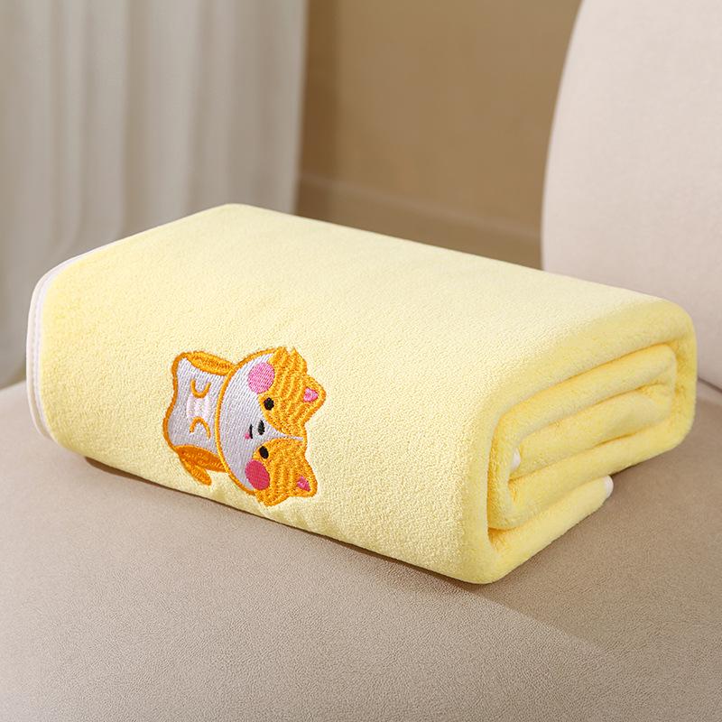 Ultra-Soft Quick-Dry Baby Bath Towel & Blanket - Coral Fleece, Thickened, No Shedding