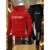 Herbst- und Winter-Sportbekleidung für Herren, Lässiges Lauf- und Fitness-Set, Kapuzenpullover, Sporthose, Geeignet für Männer und Frauen