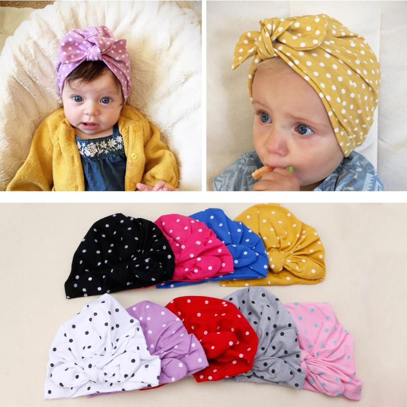 Buy Sweet Dot Baby Girls Hat with Bow Candy Color Baby Turban Cap