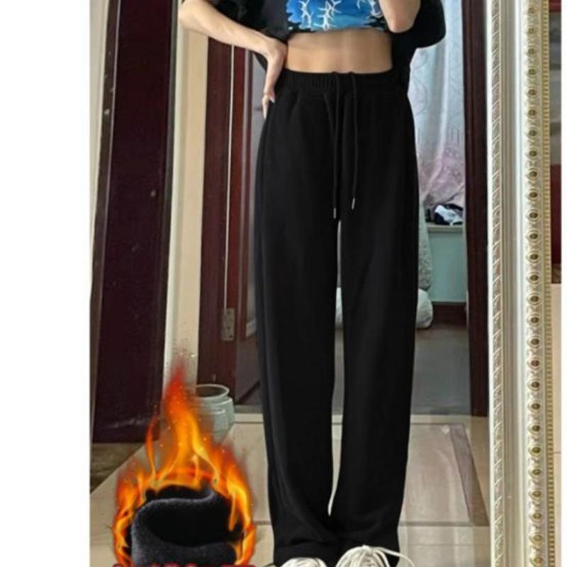 Drawstring Ties for Feet for Women In Autumn Loose Straight Relaxed Wide-leg Sweatpants