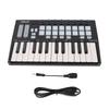 Portable 25 Key USB MIDI Keyboard Controller with 16 RGB Backlit Trigger Pads 8 Assignable Control Knobs