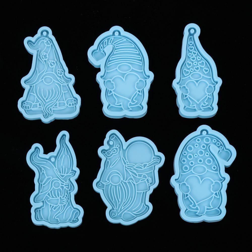 Merry Christmas Jewelry Making Tool Christmas Keychain Molds Garden Elves Mold Silicone Moulds