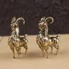 1 Stück Miniatur-Teetier-Figuren Messing Retro Bart Hochmütige Antilope Metall Kreatives Handwerk Haus Büro Schreibtischornament