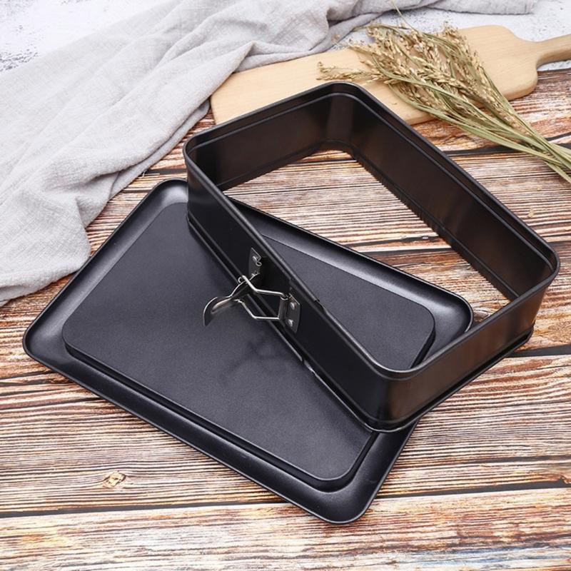 Carbon Steel Cheesecake Pan With Locking Clasp Easy Releases Mould For Dessert Nonstick Rectangular Bakeware