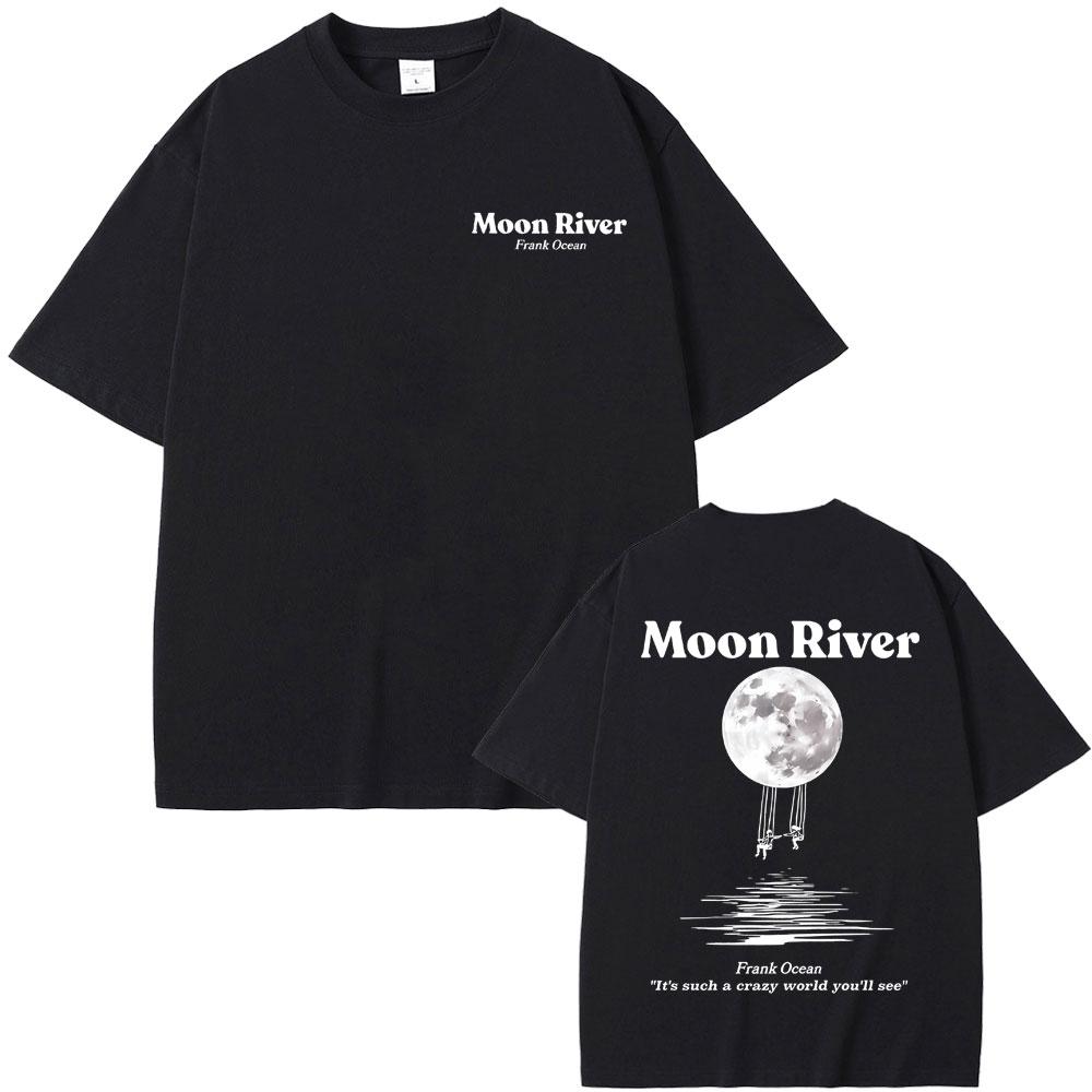Tricouri Grafice Rapper Frank Moon River Tricou Hip Hop Ocean Blond Oversized Bărbați Modă Tricouri Bărbați Vintage Streetwear