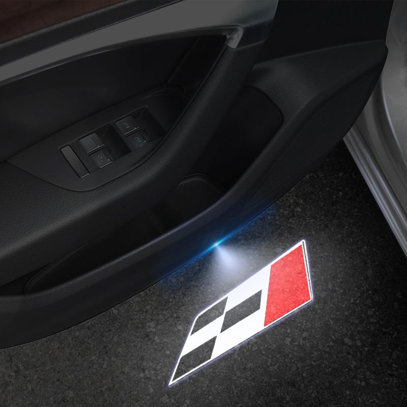 Rennflaggen-Logo Kabelloser Courtesy-Türprojektor LED-Willkommensleuchten für Seat Leon Ibiza Arona Ateca Toledo Mii Alteca Dekor