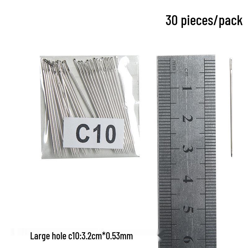 Steel Sewing Needles: Large & Small Eye, Long Needles for Quilts, Clothes, Cross Stitch, Embroidery