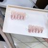 Handgewebte Rüstung Neue Rosa Hühnerohren im Frühling und Sommer Kühl und Sommer Eis-Transparentes Katzenaugen-Nageldesign