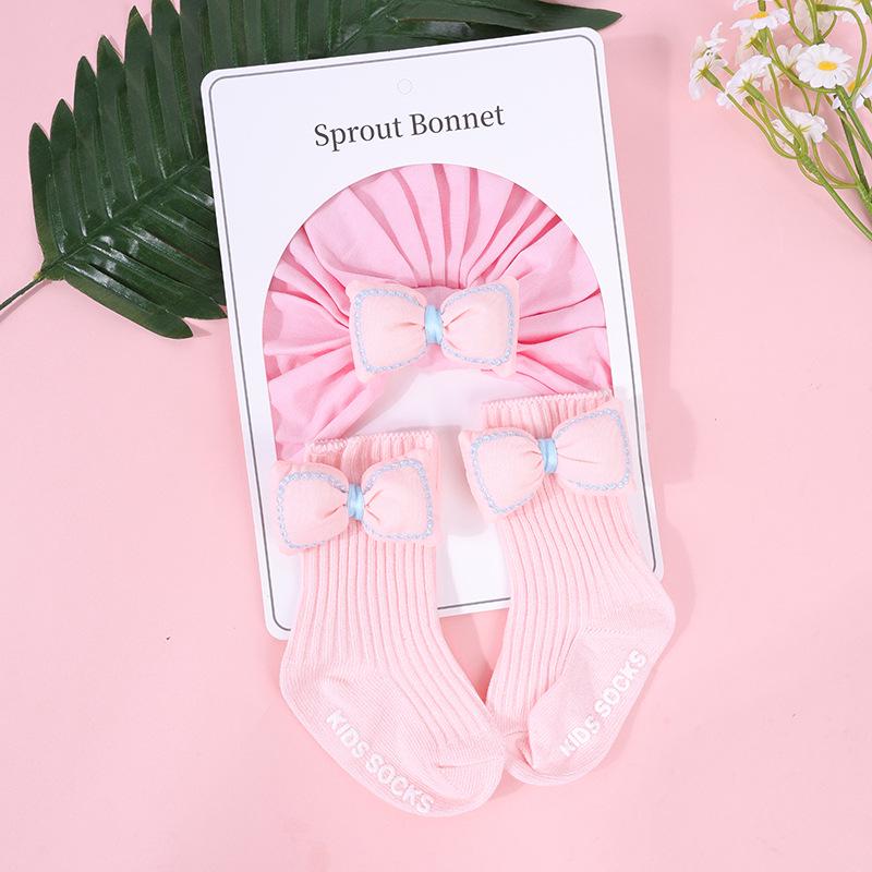 Top Seller: Newborn Baby Hat & Socks Set with Cute Bow Accessories - Popular in Europe, America & Middle East