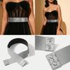 Ladies Dress Up Wide Belt With Shiny Sequins And Adjustable Fit For Office And Events