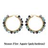 Crystal Earring For Women Boho Jewelry Trendy Natural Stone Pearl Jewellery Bohemian Ear Ring Gold Circle Hoop Earrings