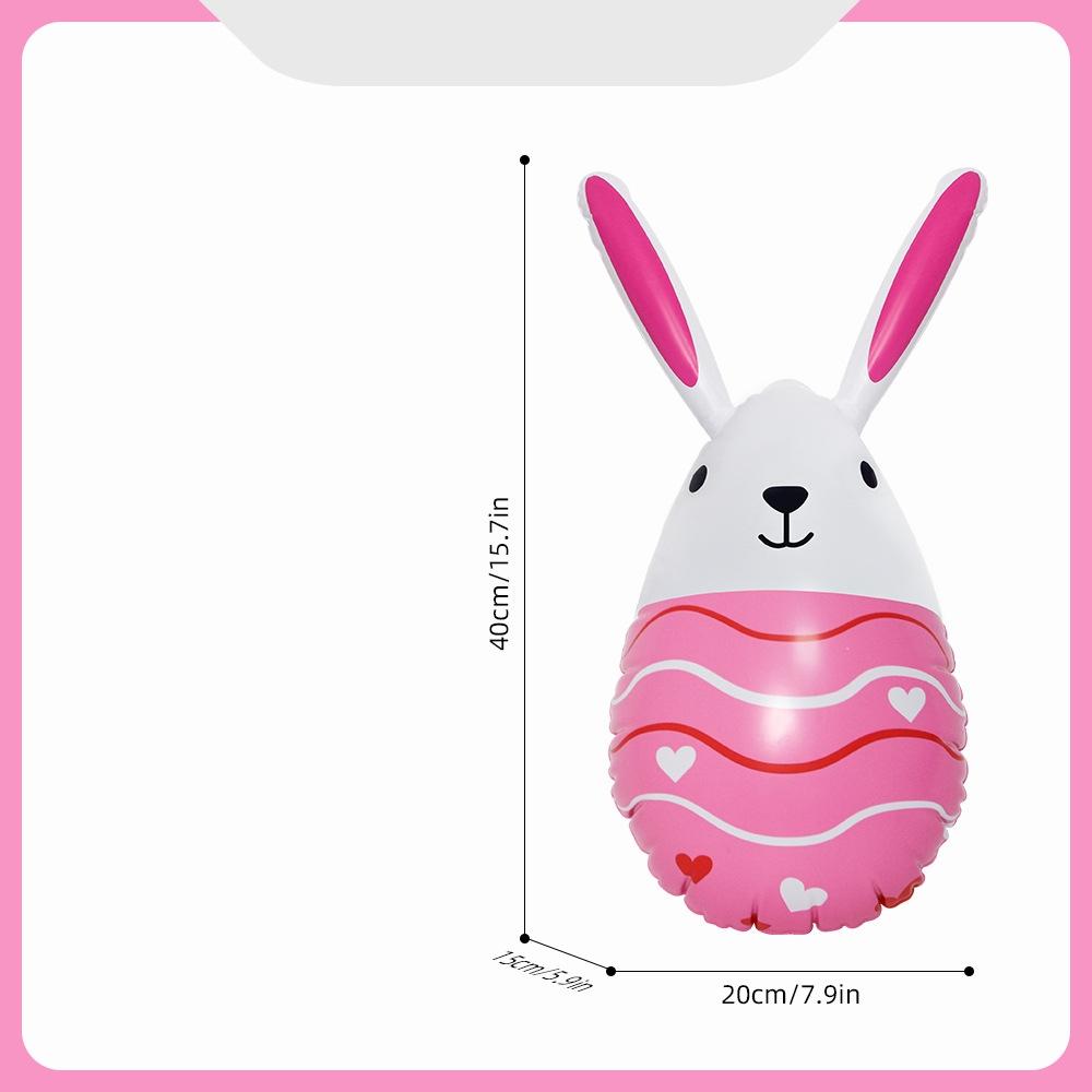 Easter Garden Decoration Giant Inflatable Bunny Egg Decorated Egg Inflatable Bright Easter Bunny Inflatable For Easter Holiday розовый