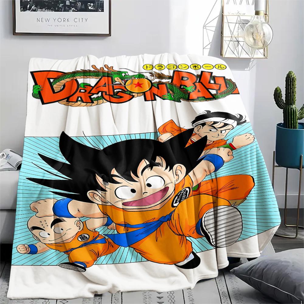 Dragon Ball Character Print Flannel Blanket High Quality Comfortable for All Seasons Home Decor Warmth and Comfort Perfect for Christmas Gifts