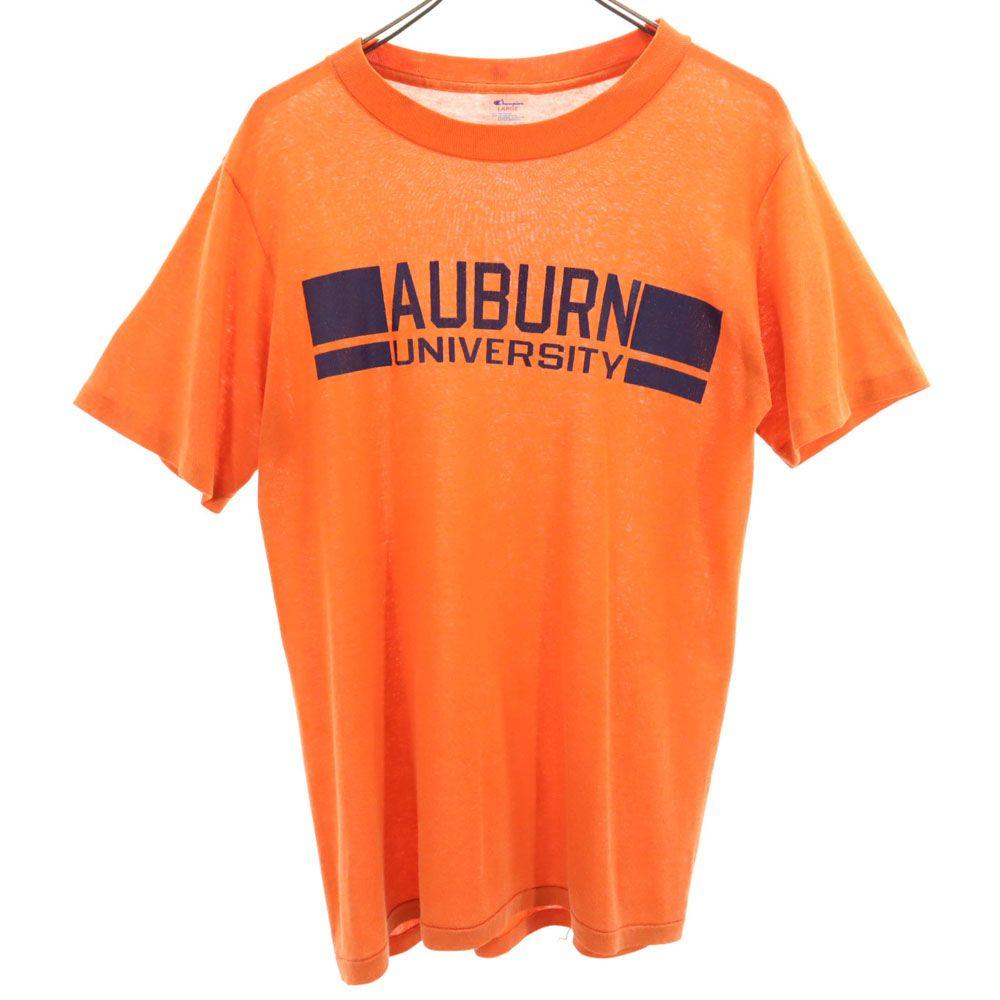 

Champion 80s Vintage USA made tricot tag Short sleeve T-shirt L Orange Men s Used