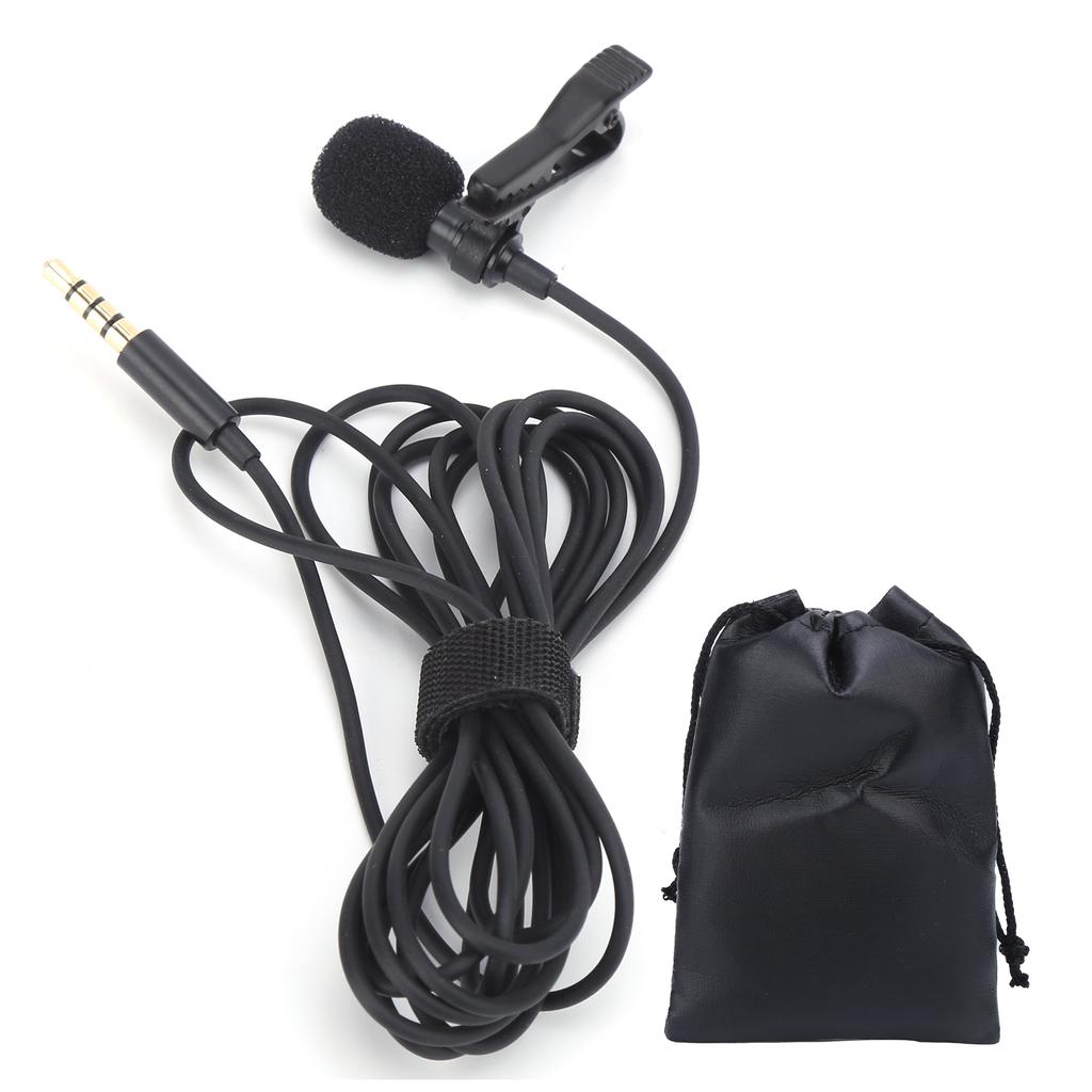 Wired Lavalier Microphone Clip On Lapel Lav Mic Mini Portable NoiseReducing for Broadcasting