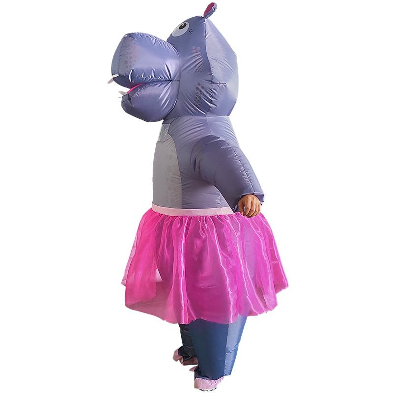 Direct Supply Gauze Skirt Hippo Inflatable Doll Suit Adult Cartoon Cosplay Clothing Activity Performance Props