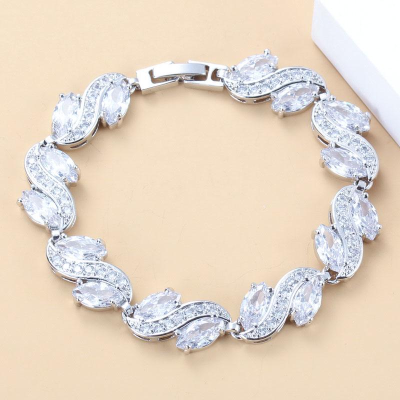 Mark Classic Link Bracelet Bangle Health Fashion Blue Stone Jewelry For Women Wedding-Prom Gift