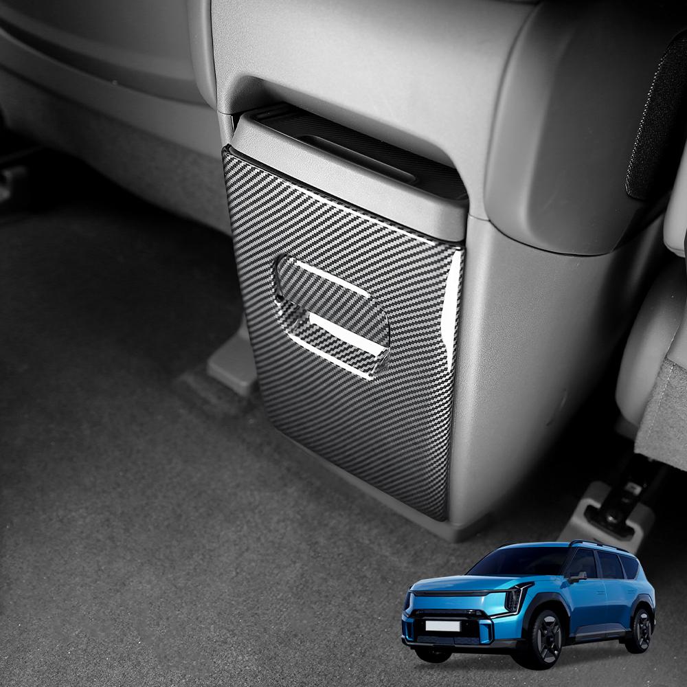 

For Kia EV9 Center Armrest Back Anti-kick Panel Trim Rear Air Vent Cover Interior Style Decoration For 6 Seat/7 Seat Versions 6 seat For Carbon