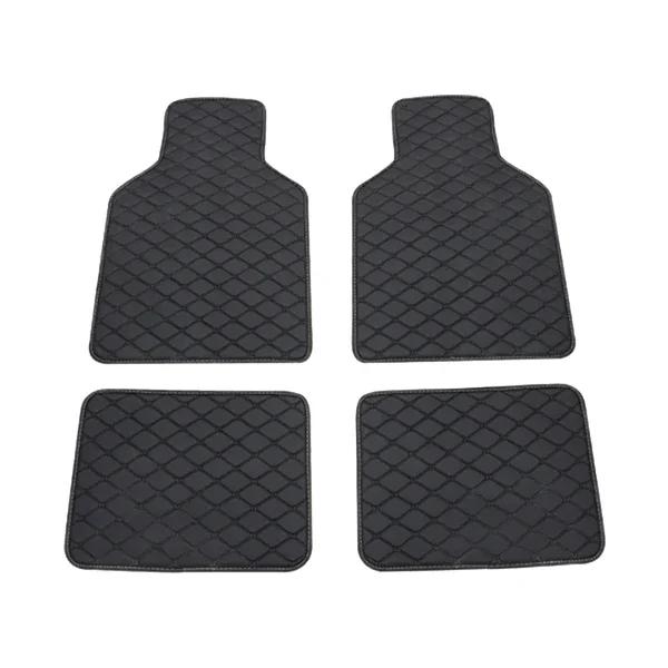 4 Pieces Premium Leather Car Floor Mats Stylish Durable Protective Fit All Vehicles Interior Foot Pad Easy Clean Amagi