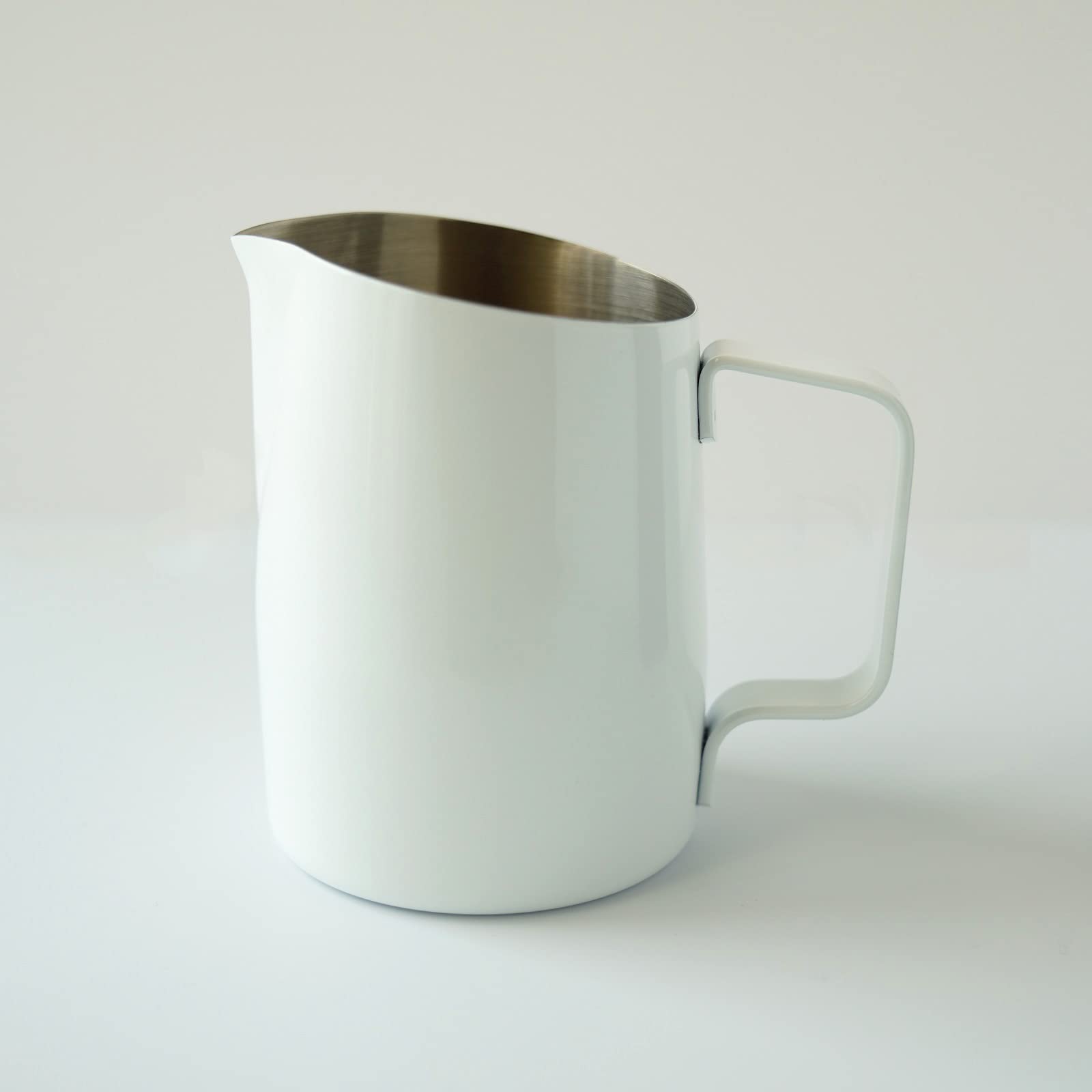 

FUN COFFEE Milk Pitcher, Latte Art Milk Frothing PitcherJug, Stainless Steel, CoffeeEspresso, 15 oz (450ml), White (co-0008-1)