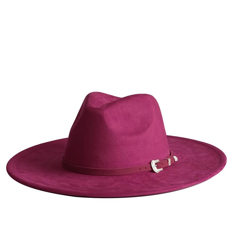 Classic Camel Suede Hat Wide Brim  New Fedora Hat Men Women Autumn Winter Felt Hats Classic Church Fedoras Chapeau Sombrer