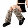 1 pair Stretchy Fit Furry Boots Cover Thickened Leg Warm Socks Vintage Fur Leg Warmer  Women Girl