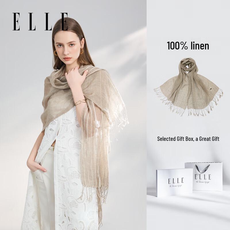 

ELLE 100% Linen Scarf & Summer Shawl Gift Set