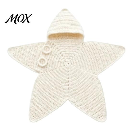 Cozy Infant Sleep Sack Starfish Baby Sleeping Bag, Knitted Swaddle with Hood, Breathable Nursery Bedding Star Shaped Wearable Blanket, Newborn