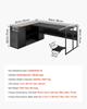 L-Shaped Executive Desk, Large Modern Office Table with Drawers & Storage Cabinet, Heavy Duty Wooden Executive Table with CPU Stand, 158.7 KG Load