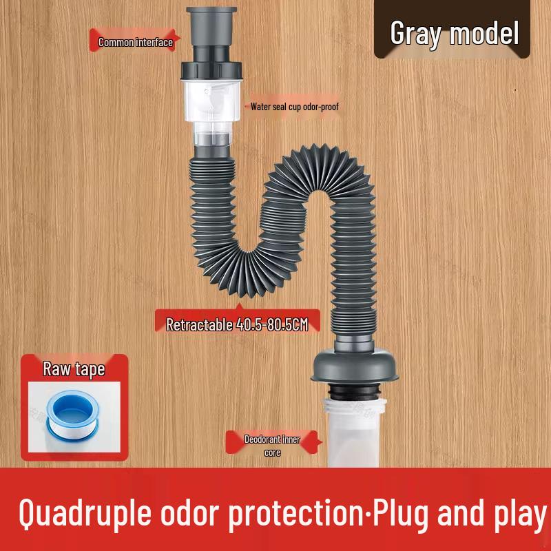 Anti-Odor Bathroom Sink Drain Pipe and Washbasin Drainer Accessory