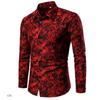 Camisas de Manga Larga Estampadas Vintage para Hombre Cárdigan Casual Nuevo Botón Camisas de Moda Festiva