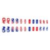 Square False Nail French Tip Press on Nail Full Cover Fake Nail Independence Day Glues on Nail Patriotic False Nail