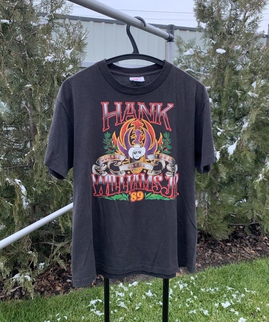 

Hank Williams Jr 1989 Vintage T Shirt Hanes Single Stitch American Band Tee 4XL