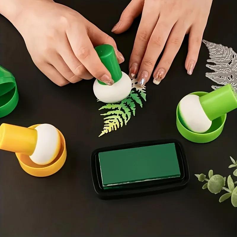 5pcs Colorful Stencil Brush Set With Handles Ink Applicator For Scrapbooking Card Making Arts Crafts Wet Dry Gourd Sponge DIY