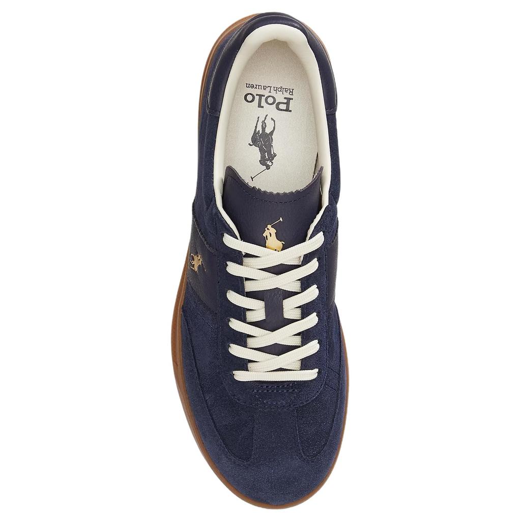 Polo Ralph Lauren Heritage Aera Leather Lace-Up Low-Top Sneakers Men sneakers Navy-Blue 100059705