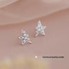 Korean Trendy Five-Pointed Star Diamond Stud Earrings for Women - Simple, Sparkling Design