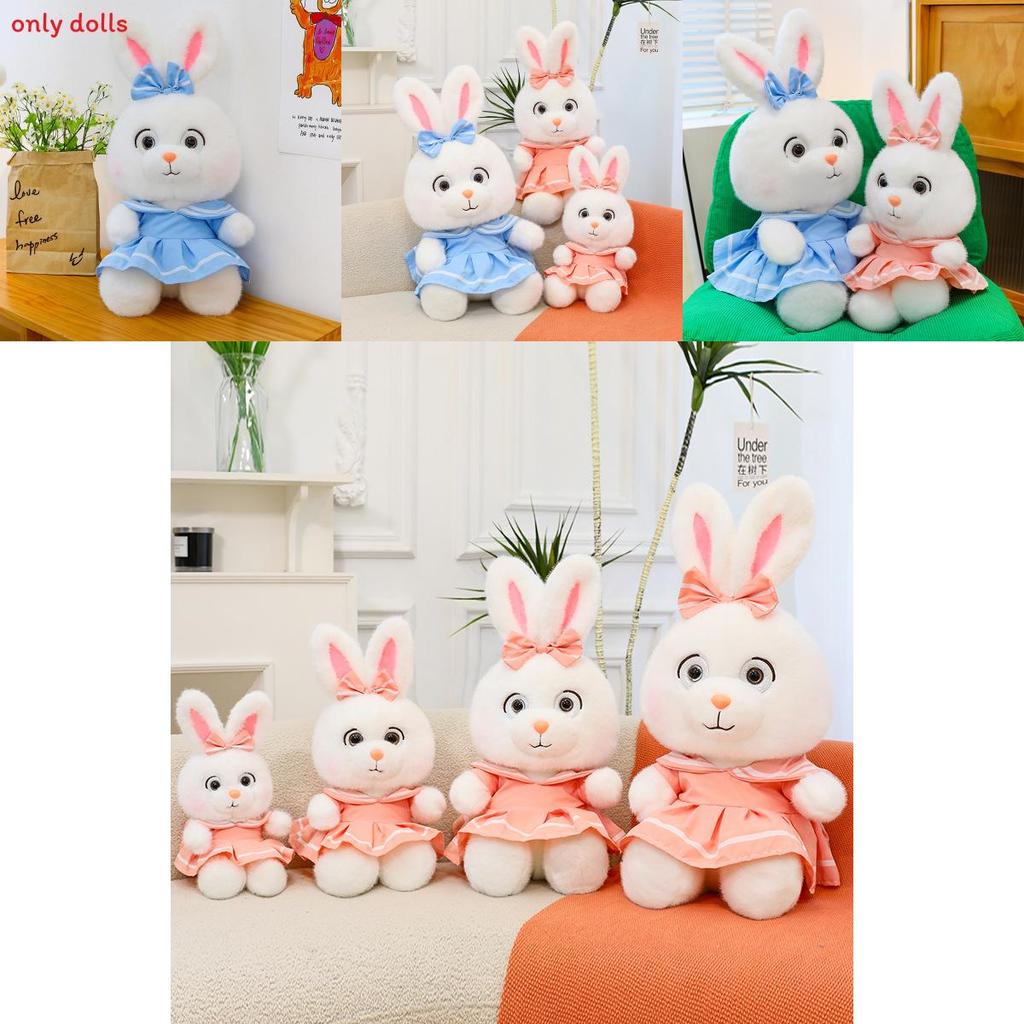 Plush Rabbit Toy With Dress And Bow Decoration For Girls Gift And Comfort