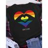 Plus Size Brave Soul L American Retro Letters Love White T-shirt Women Short Sleeve Round Neck Casual Top Summer Aesthetics Tops