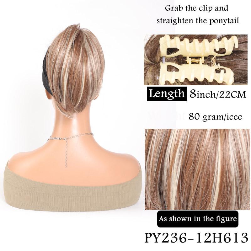 Synthetic Clip Straight Hair Circle Ponytail Wig For Women Ponytail Hair Short Curly Ponytail Extension A Variety of Colors Are Available