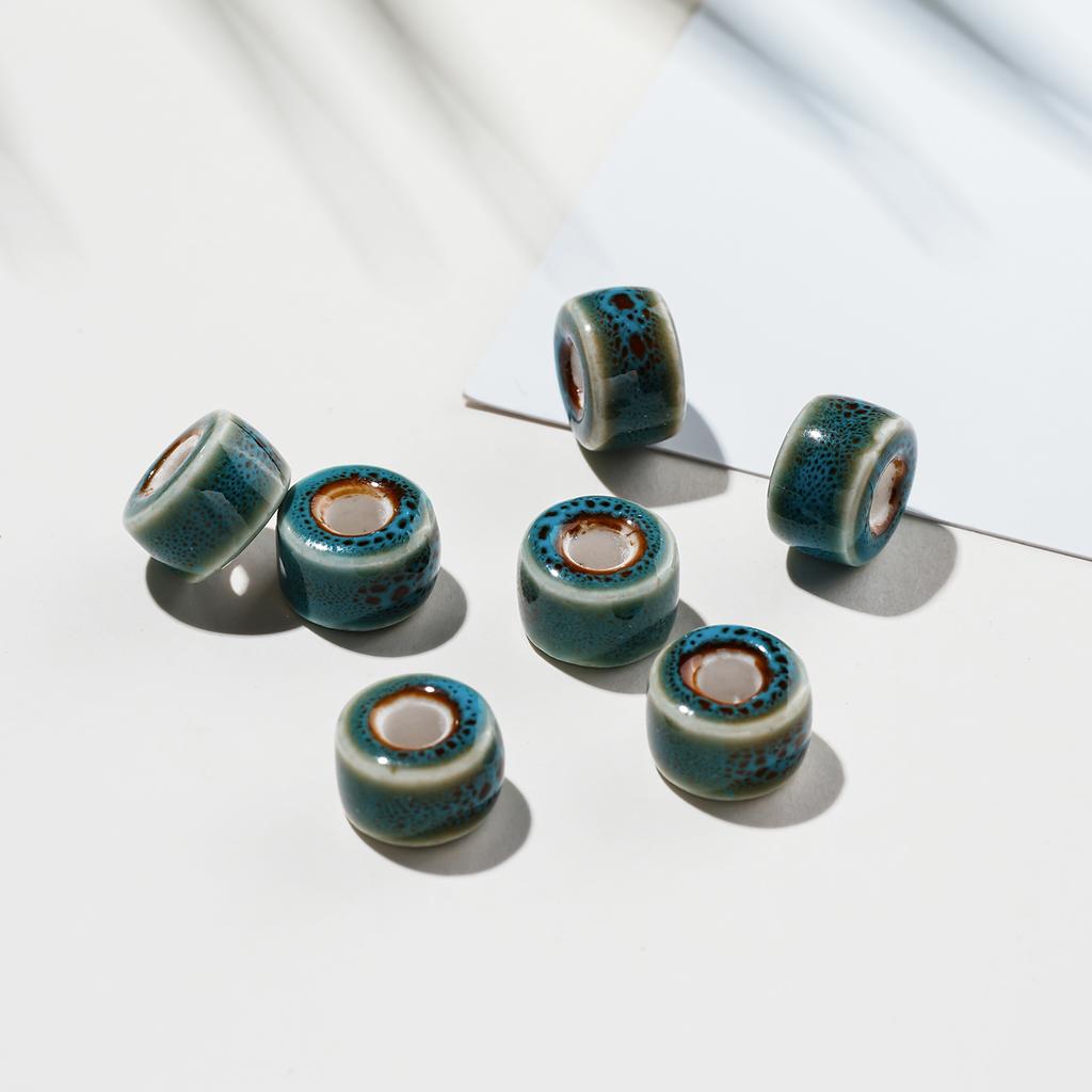 10pcs/Lots 7*11mm Ceramic Bead Circular Spacer Beads for Handmade DIY Bracelets Necklaces Earrings Jewelry Making Accessories